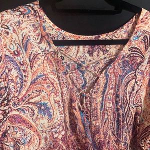 Bell ruffle sleeves cris cross mini dress